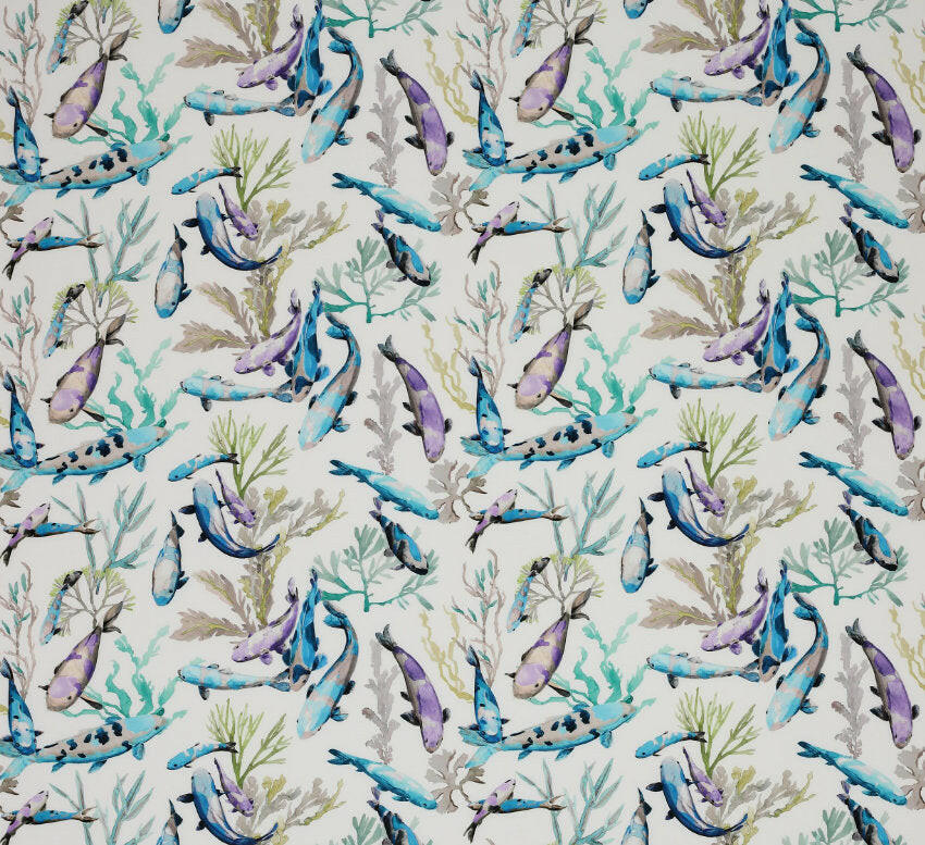 Manuel Canovas - Salina - Turquoise -  Elegant Asiatic Koi Carp Designer Cushion Cover - Handmade Throw Pillow - Designer Home Decor.