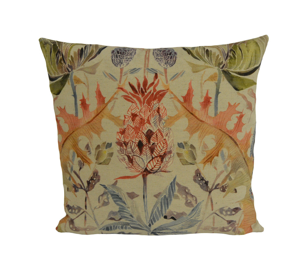 Voyage - Colscott - Pomegranate - Beautiful Watercolour Thistle Trail Cushion Cover - Handmade Throw Pillow Designer Home Decor.