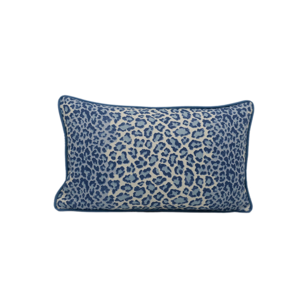 Colefax and Fowler - Panthera - Navy - Soft Distinctive Big Cat Print Stripe Designer Cushion Cover - Luxury Throw Pillow - Handmade Home