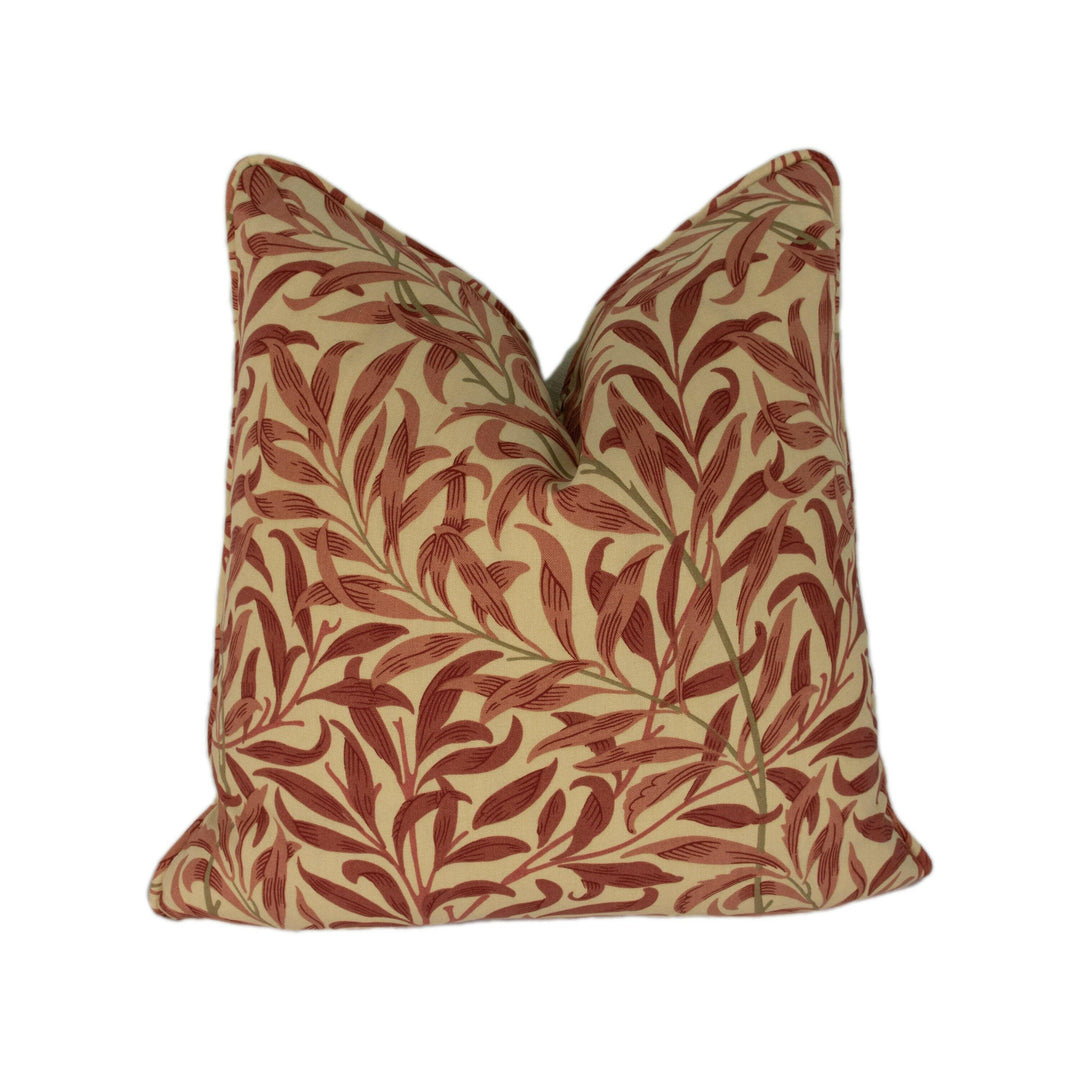 William Morris - Willow Boughs - Biscuit / Terracotta - Cushion Cover Throw Pillow Designer Home Decor.