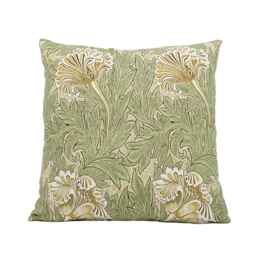 William Morris - Tulip - Artichoke / Gold - Classic English Designer Cushion Cover Throw Pillow Home Décor.