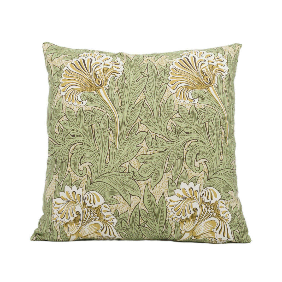 William Morris - Tulip - Artichoke / Gold - Classic English Designer Cushion Cover Throw Pillow Home Décor.