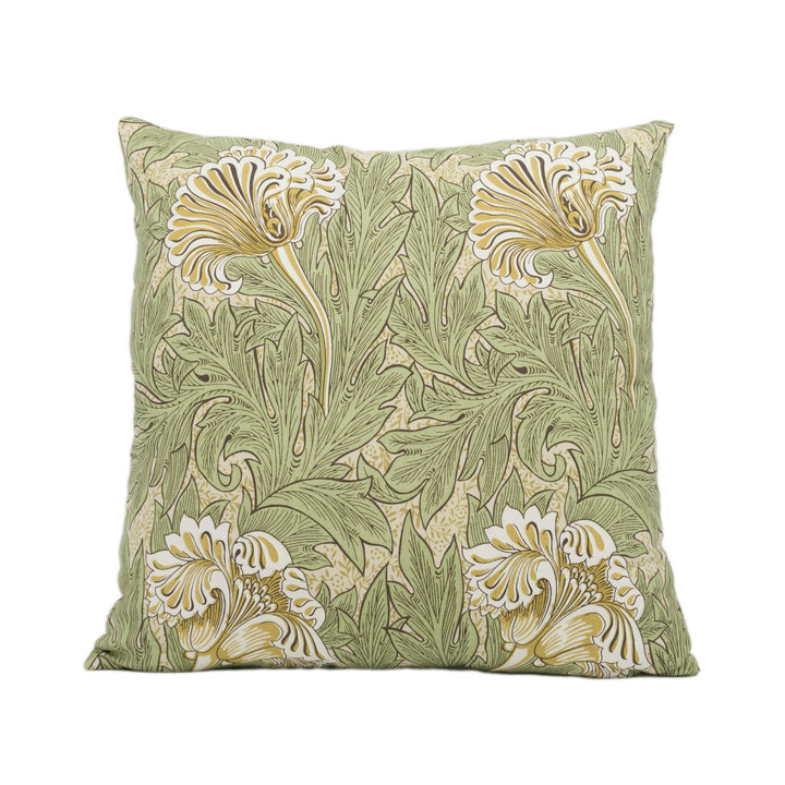 William Morris - Tulip - Artichoke / Gold - Classic English Designer Cushion Cover Throw Pillow Home Décor.