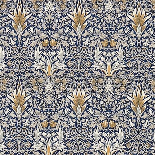 William Morris - Snakeshead - Indigo / Hemp - Professionally Made Roman Blind Made to Measure.