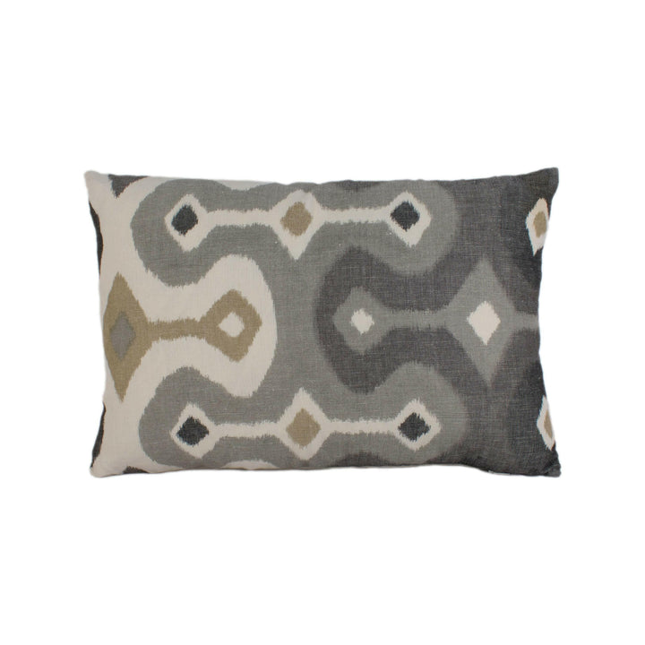 Martyn Lawrence Bullard x Schumacher - Darya Ikat - Stone - Authentic Ikat Designer Cushion Cover - Handmade Throw Pillow - Luxury Home.
