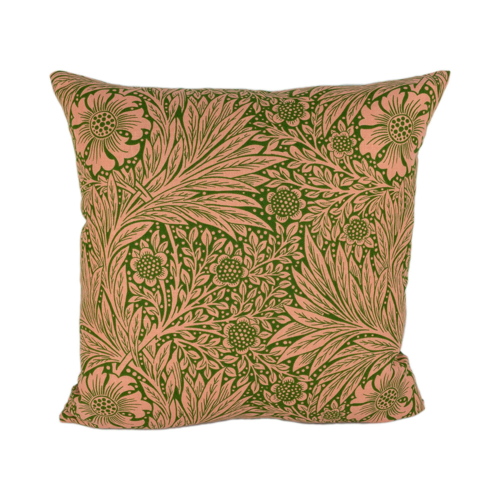 William Morris - Marigold - Olive / Pink - Cushion Cover Throw Pillow Designer Home Decor.