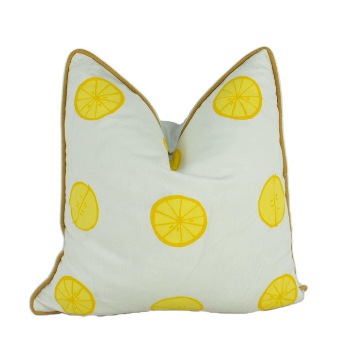 Vera Neumann for Schumacher - Lemonade - Lemon - Imaginative Fruity Polka Dot Designer Cushion Cover - Handmade Throw Pillow Luxury Home.