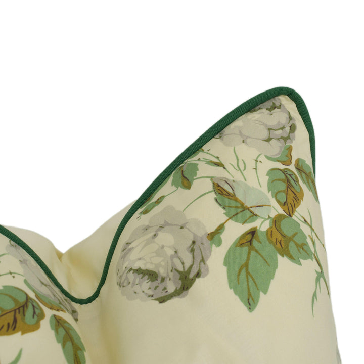 Colefax and Fowler - Bowood - Green / Grey Chintz - Classic Iconic Floral Designer Cushion Cover - Handmade Throw Pillow Luxury Home Decor.