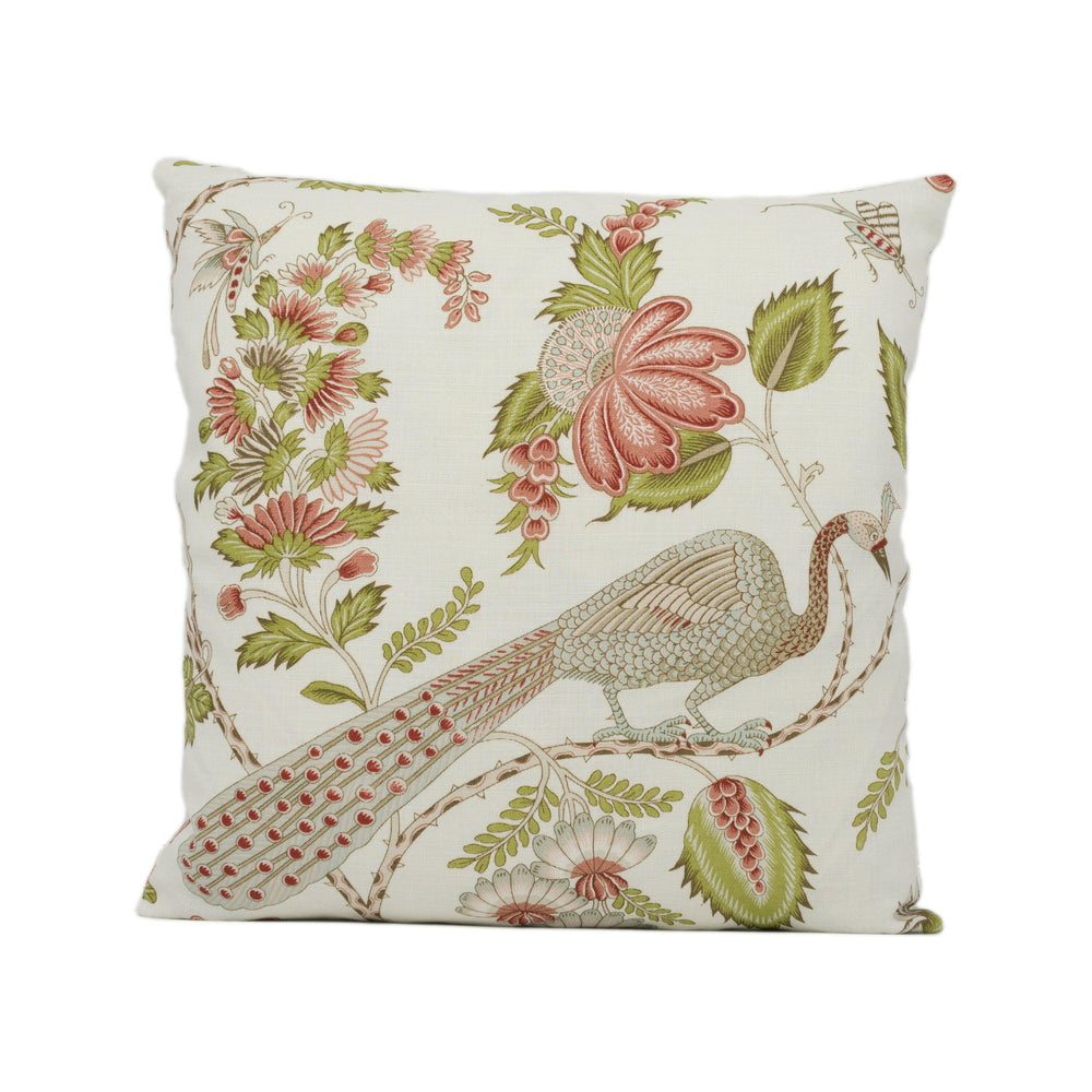 Schumacher - Campagne - Mineral / Rose - Lush Lively French Floral Designer Cushion Cover - Handmade Throw Pillow - Designer Home Decor.