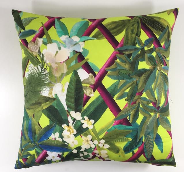 Designers Guild / Christian Lacroix - Canopy - Lime - Cushion Cover Throw Pillow Designer Home Decor