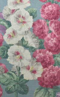 Thumbnail for Sanderson - Hollyhocks - Petrol Blue / Multi - Stunning Designer Home Decor Cushion Cover Throw Pillow