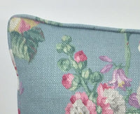 Thumbnail for Sanderson - Hollyhocks - Petrol Blue / Multi - Stunning Designer Home Decor Cushion Cover Throw Pillow