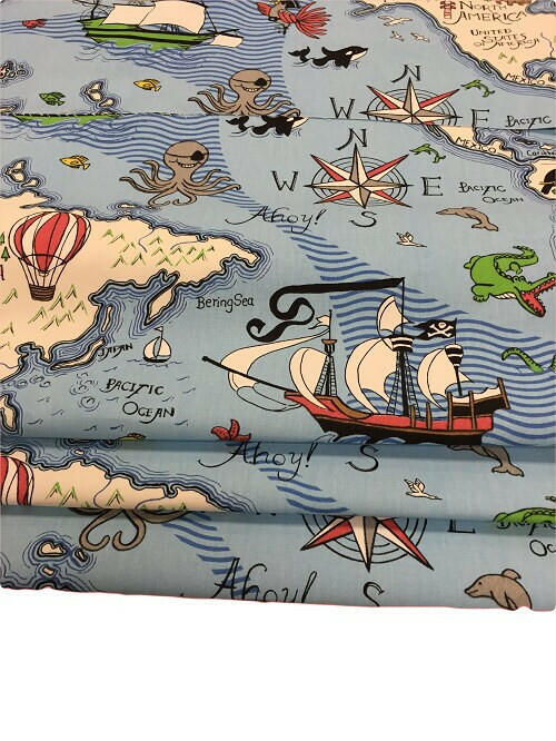 Sanderson Treasure Map Made To Measure Professionally Made Roman Blind.