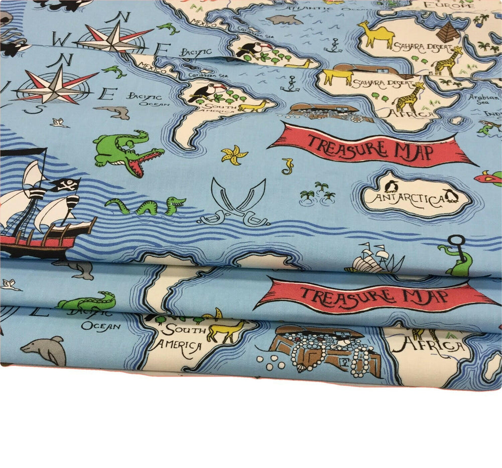 Sanderson Treasure Map Made To Measure Professionally Made Roman Blind.