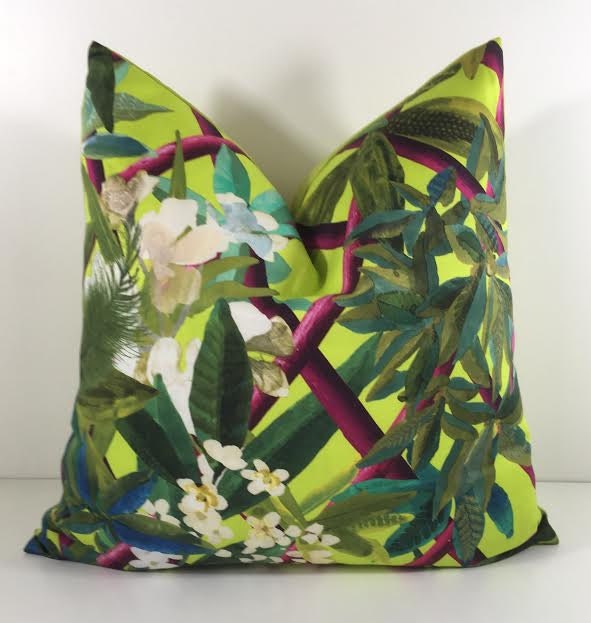 Designers Guild / Christian Lacroix - Canopy - Lime - Cushion Cover Throw Pillow Designer Home Decor