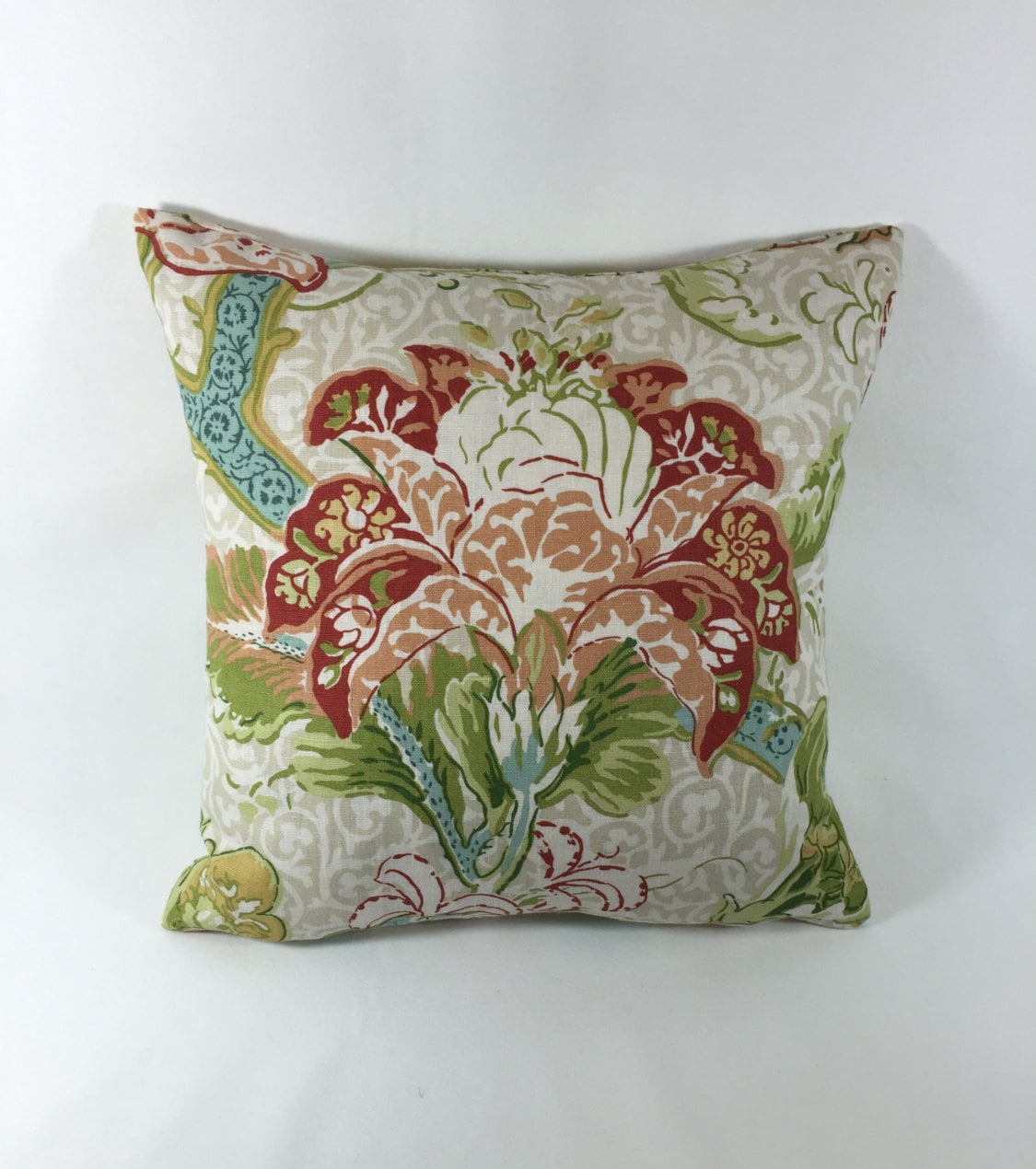 Schumacher - Ariella Jacobean - Ecru - Stunning Traditional Floral Classic Designer Cushion Cover - Handmade Throw Pillow Luxury Home Decor