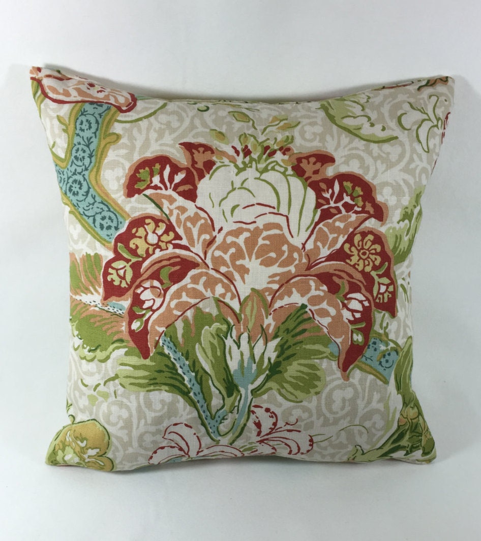 Schumacher - Ariella Jacobean - Ecru - Stunning Traditional Floral Classic Designer Cushion Cover - Handmade Throw Pillow Luxury Home Decor