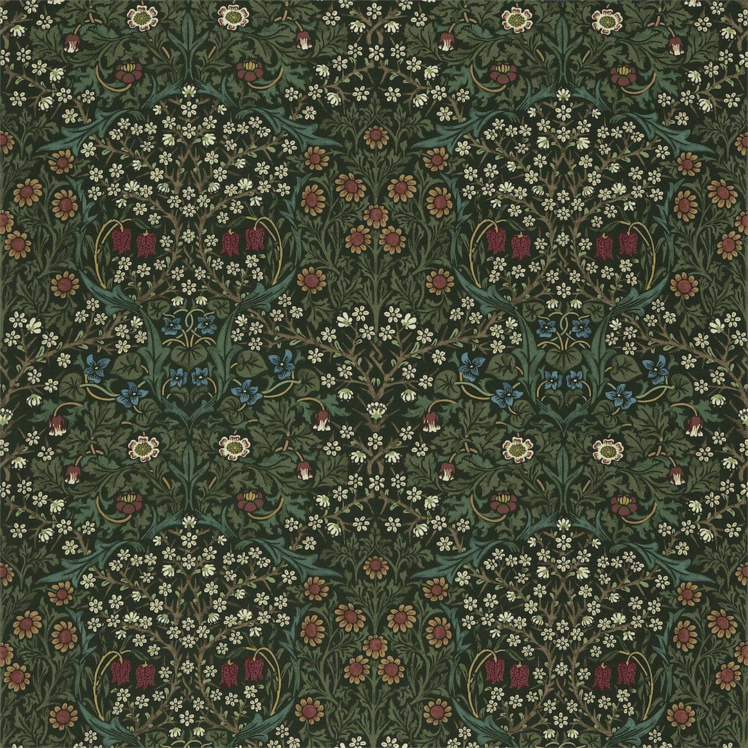 William Morris - Blackthorn - Green -  Made to Measure Curtains Designer Home Decor.