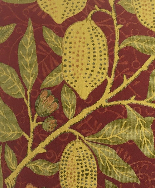 William Morris & Co - Fruit (Weave) -  Crimson / Thyme - Cushion Cover Throw Pillow Designer Home Decor