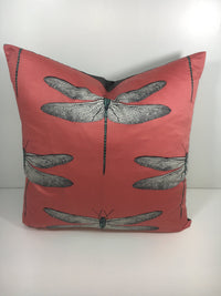 Thumbnail for Harlequin - Demoiselle - Coral / Mint - Bold Delicately Drawn Dragonfly Cushion Cover Throw Pillow Designer Home Decor