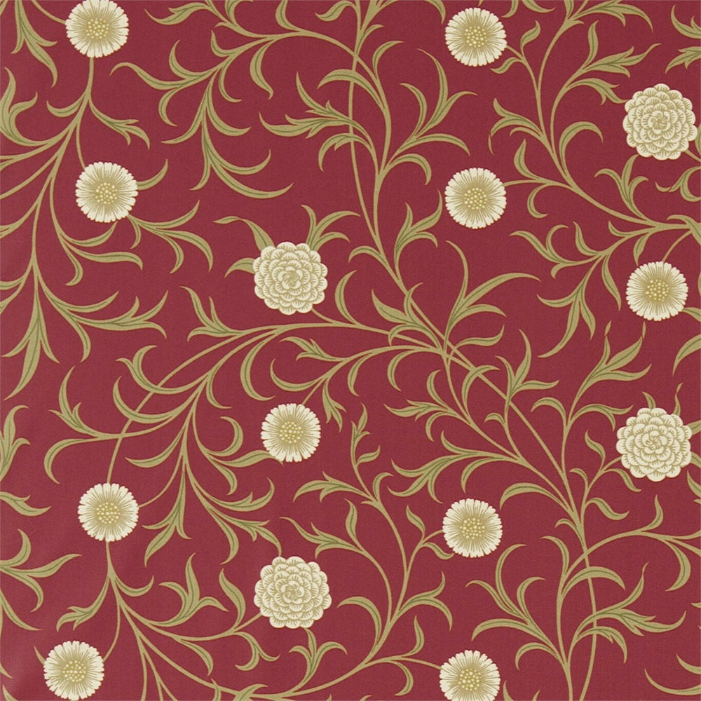 William Morris - Scroll - Raspberry / Olive - Contrast Piped Cushion Cover Throw Pillow Designer Home Decor.