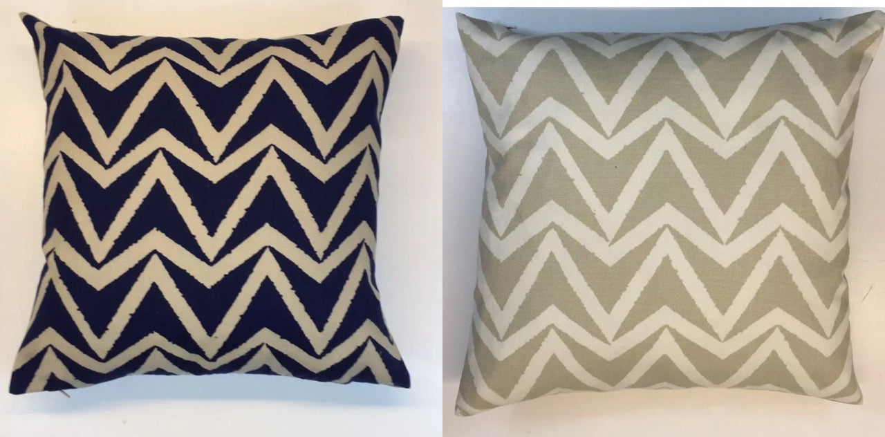 Scion - Dhurrie - 3 Colourways Available - Indigo / Stucco / Sauterine - Chunky Chevron Cushion Cover - Handmade Throw Pillow Designer