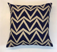 Thumbnail for Scion - Dhurrie - 3 Colourways Available - Indigo / Stucco / Sauterine - Chunky Chevron Cushion Cover - Handmade Throw Pillow Designer