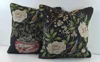 Thumbnail for Zoffany - Romey's Garden - Ebony - Self-Piped Designer Cushion Cover - Handmade Throw Pillow Designer Home Decor