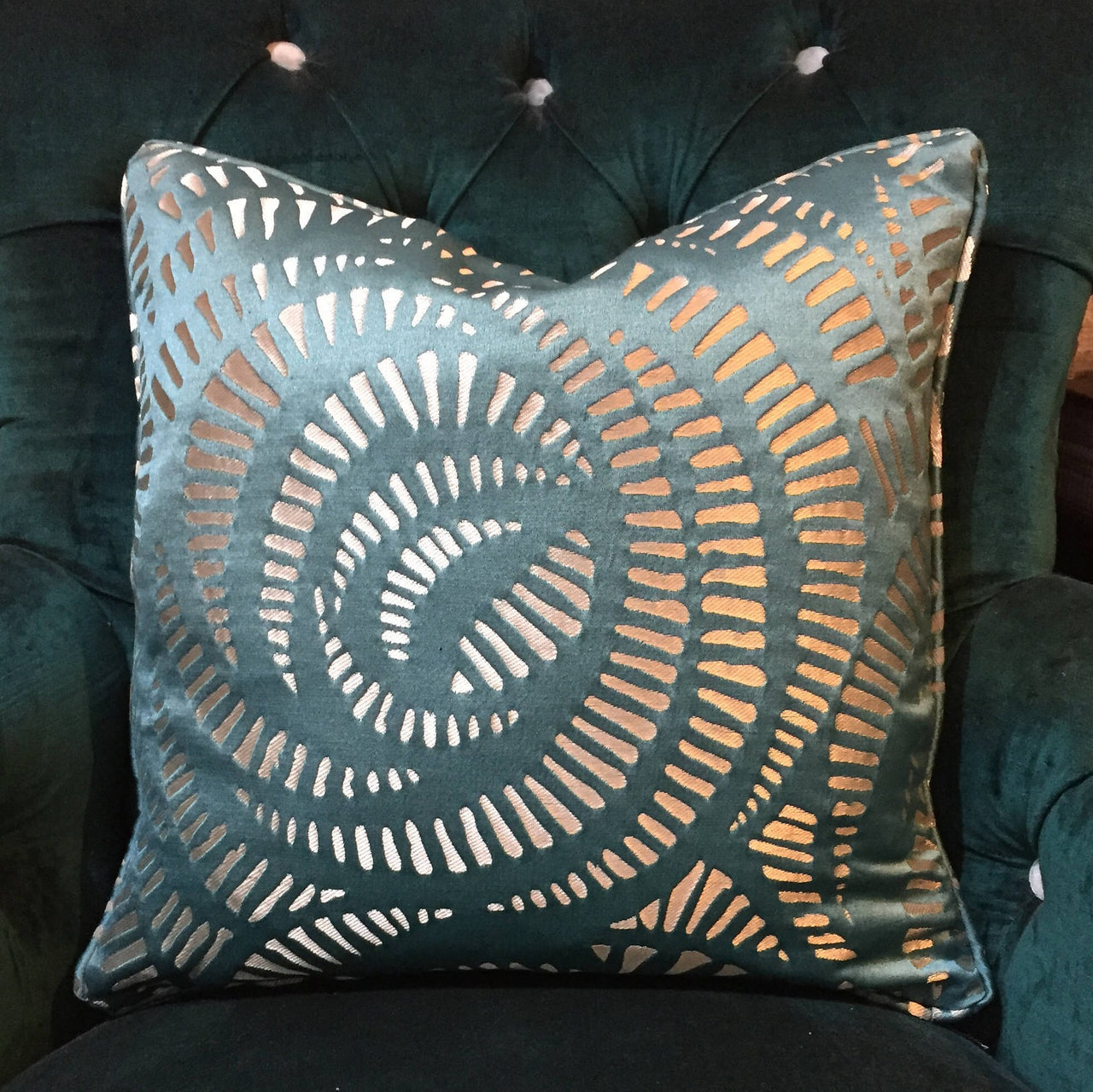 Designer Statement  Fabric Cushion Pillow Throw -  Self Piped - Stunning Fabric