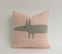 Thumbnail for MR FOX - Scion - Blush  - Delicate & Stylish Pink Mr Fox Cushion Cover - Handmade Throw Pillow - Designer Home Decor