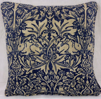 Thumbnail for William Morris - Brer Rabbit - Indigo / Vellum - Cushion Covers Throw Pillow Designer Home Decor