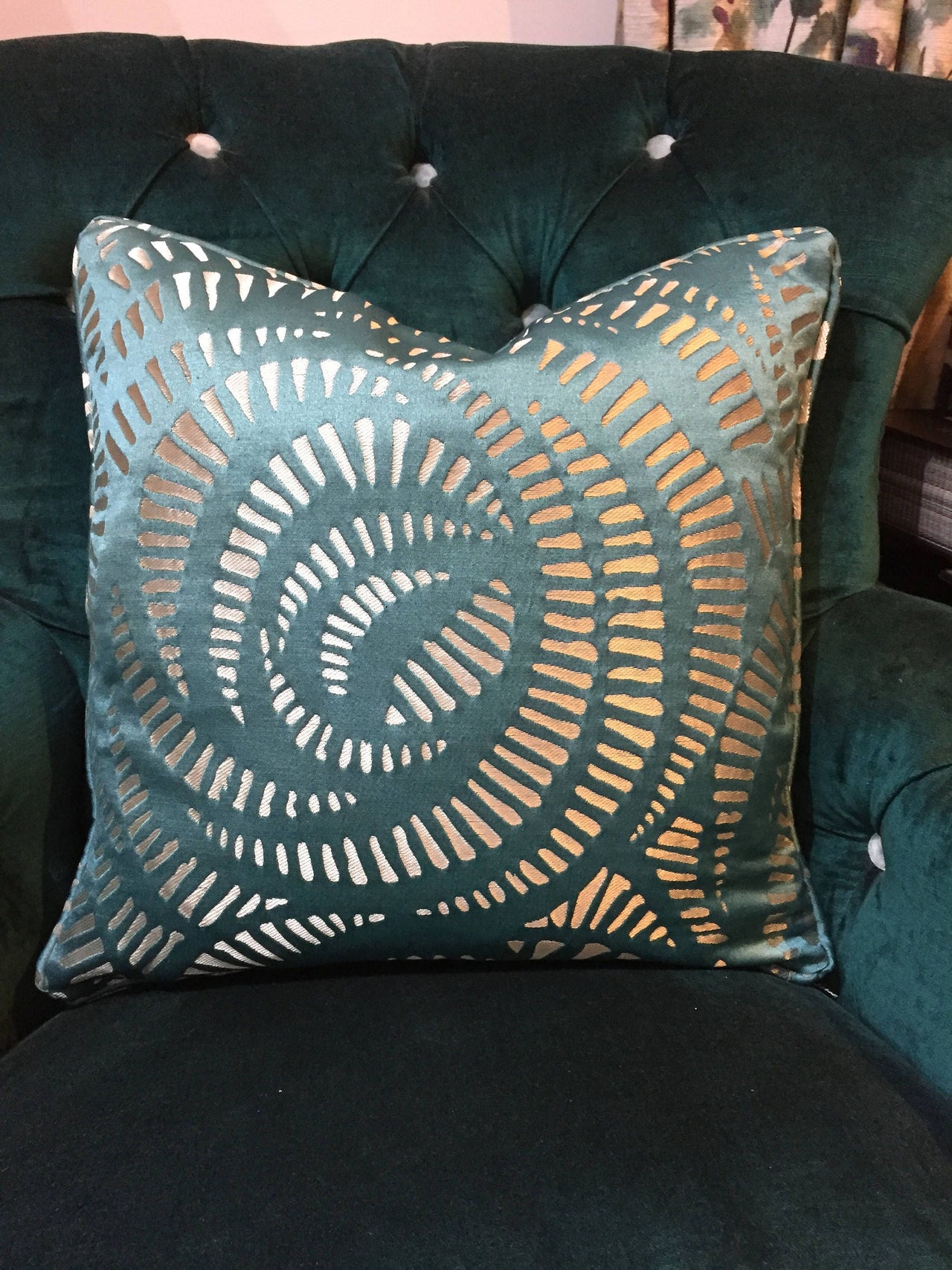 Designer Statement  Fabric Cushion Pillow Throw -  Self Piped - Stunning Fabric