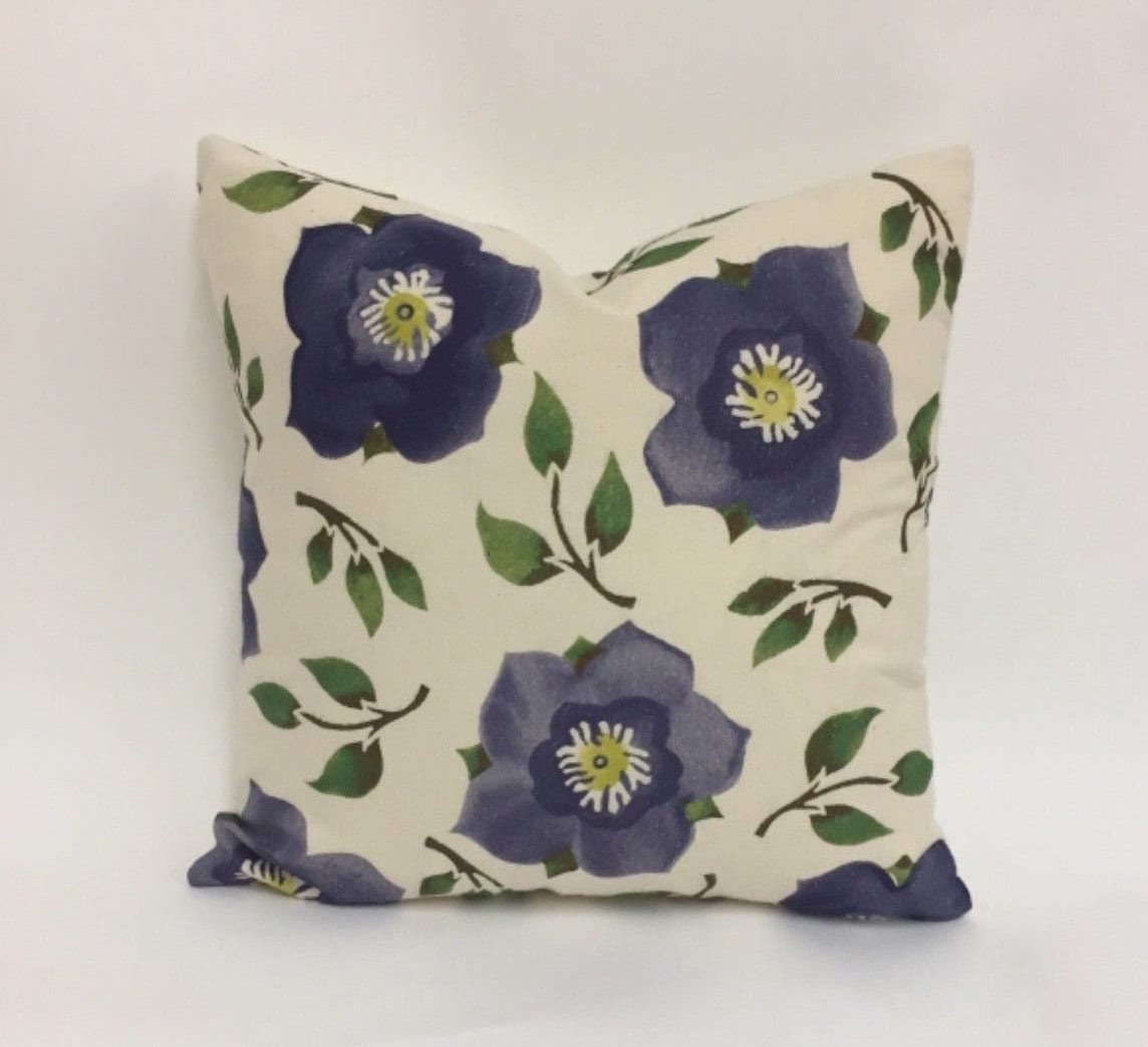 Sanderson / Emma Bridgewater - Hellebore China - Indigo  - Cushion Cover Throw Pillow Designer Home Decor