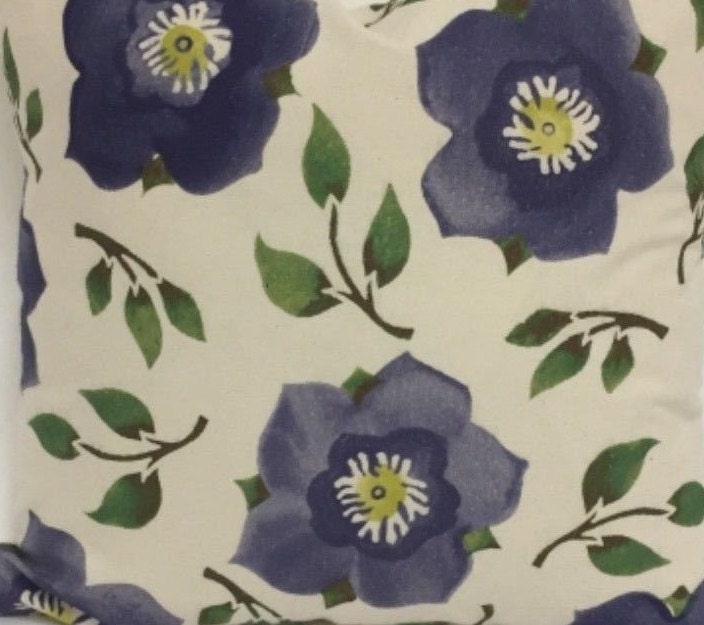 Sanderson / Emma Bridgewater - Hellebore China - Indigo  - Cushion Cover Throw Pillow Designer Home Decor