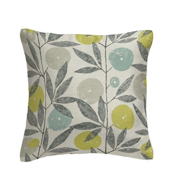 Scion - Blomma - 4 Colourways Available - Kiwi / Heather / Toffee / Tangerine - Retro Floral Cushion Cover - Handmade Throw Pillow Designer