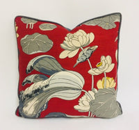 Thumbnail for G P and J Baker - Nympheus - Red - Stunning Contrast Piped Cushion Cover Designer Home Decor Throw Pillow