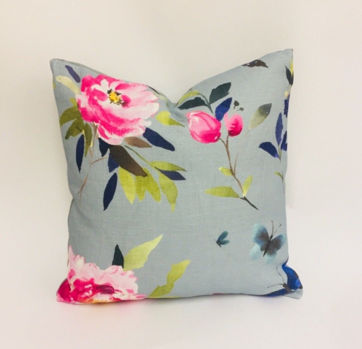 Bluebellgray - Teal Butterfly Fabric - Pair of cushion Covers -  makes stunning addition to anyone's home