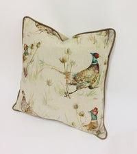 Thumbnail for Voyage - Bowmont Pheasant - Linen - Stunning Contrast Piped Cushion Cover Throw Pillow Designer Home Decor