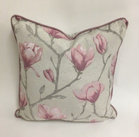 Thumbnail for Voyage - Chatsworth - Rose - Magnificent Jacquard Magnolia Cushion Cover - Handmade Throw Pillow Designer Home Decor