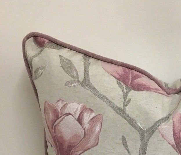 Voyage - Chatsworth - Rose - Magnificent Jacquard Magnolia Cushion Cover - Handmade Throw Pillow Designer Home Decor