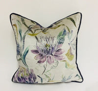 Thumbnail for Voyage - Moorehaven Velvet - Periwinkle - Stunning Thistle & Dragonfly Velvet Cushion Cover - Handmade Throw Pillow Designer Home Decor