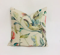 Thumbnail for Voyage - Colyford  - Pomegranate - Lively Stained Glass Watercolour Bird Cushion Cover - Handmade Throw Pillow Designer Home Decor