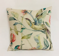 Thumbnail for Voyage - Colyford  - Pomegranate - Lively Stained Glass Watercolour Bird Cushion Cover - Handmade Throw Pillow Designer Home Decor