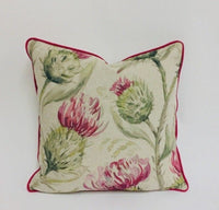 Thumbnail for Voyage - Thistleglen - Summer - Stunning Watercolour Thistle Cushion Cover - Handmade Throw Pillow Designer Home Decor