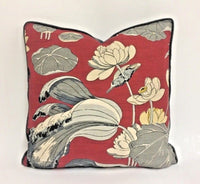 Thumbnail for G P and J Baker - Nympheus - Red - Stunning Contrast Piped Cushion Cover Designer Home Decor Throw Pillow