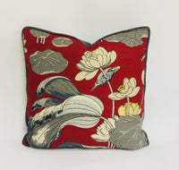 Thumbnail for G P and J Baker - Nympheus - Red - Stunning Contrast Piped Cushion Cover Designer Home Decor Throw Pillow