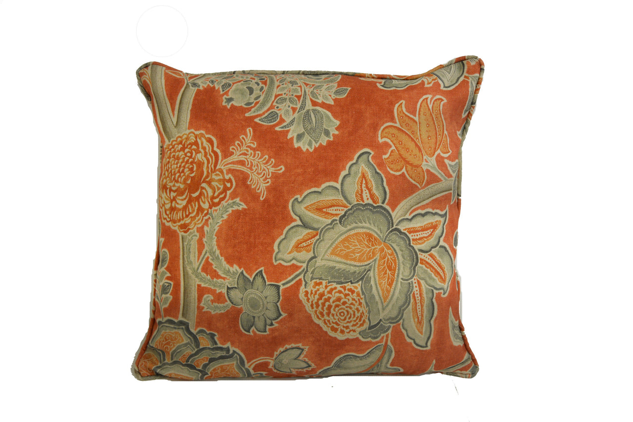 Sanderson - Shalimar - Russet / Flint - Cushion Cover Throw Pillow Designer Home Decor