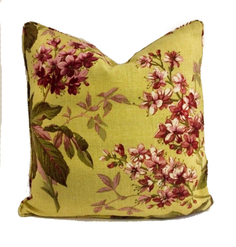 Sanderson - Pavia - Linden / Plum - Cushion Cover Throw Pillow Designer Home Decor