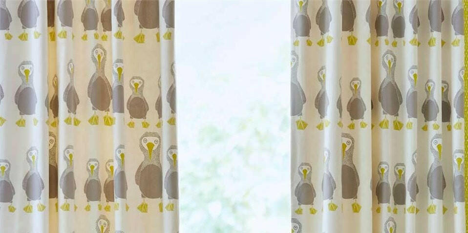 Scion Fabric - Booby Bird - Pistachio   Made to Measure Curtains + buy by the metre.