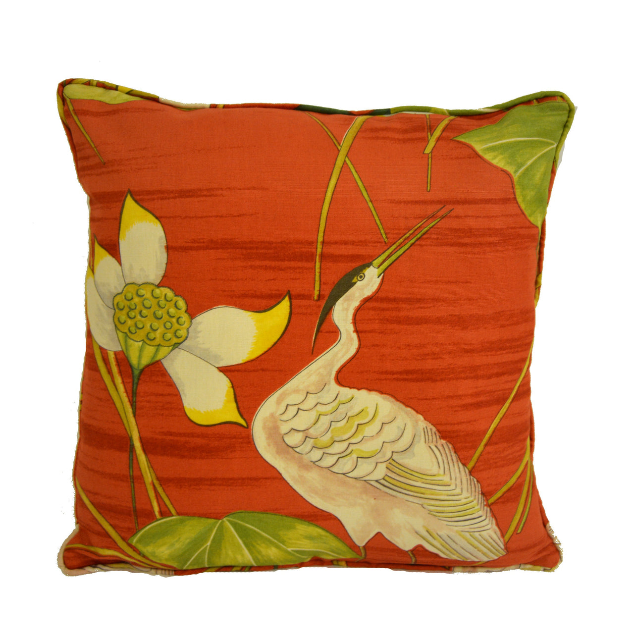 Sanderson - Heronsford - Coral / Yellow - Cushion Cover Throw Pillow Designer Home Decor